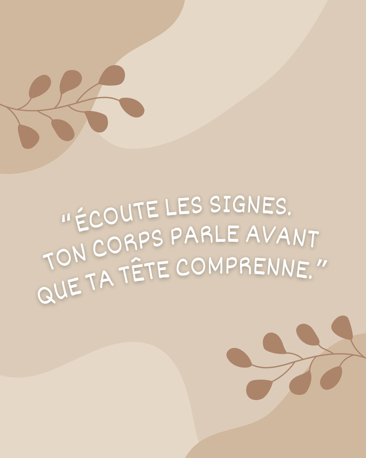 Post Instagram Citation Bien-être Beige Marron