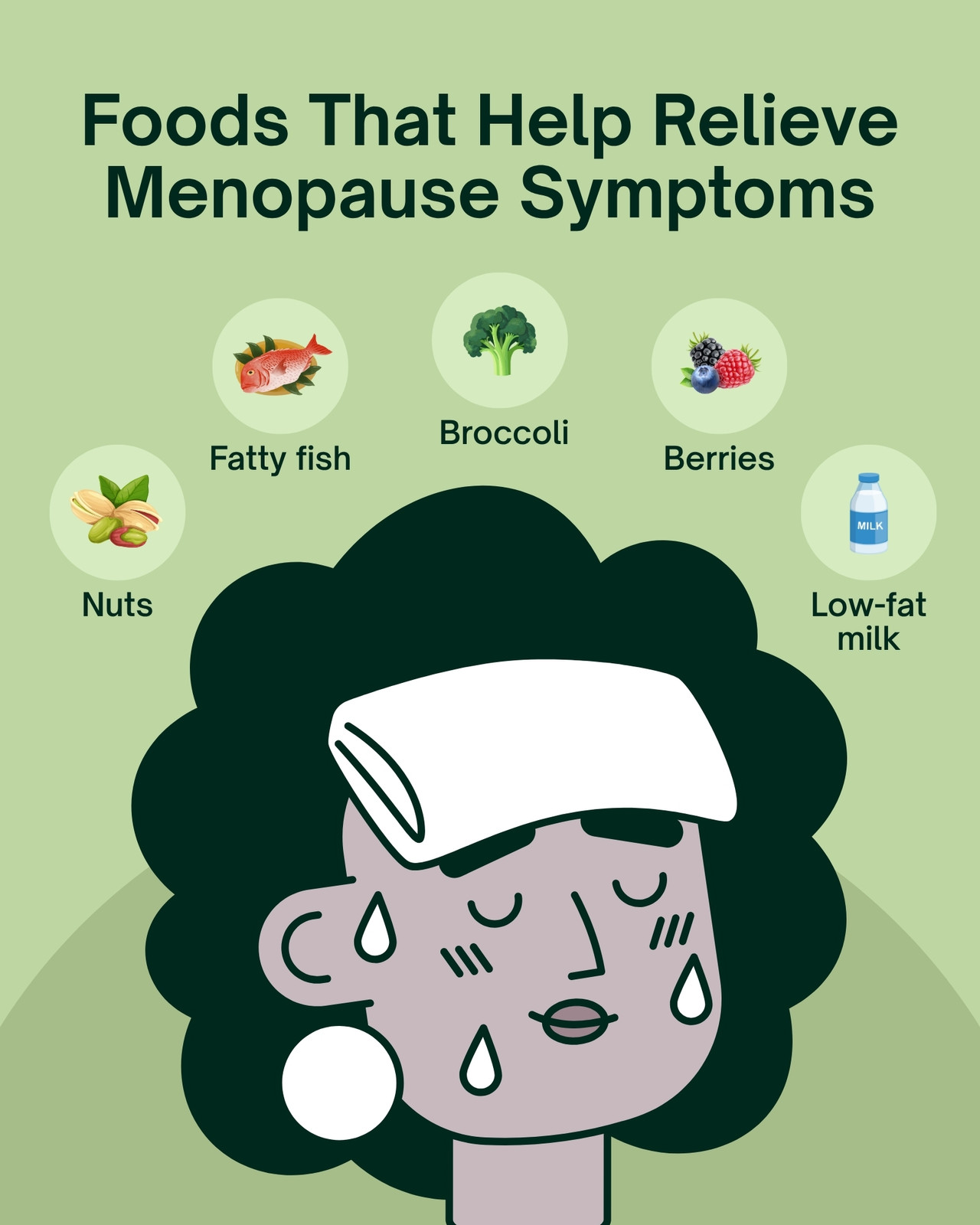 Green Simple Illustrative Foods That Help Relieve Menopause Symptoms Instagram Post 