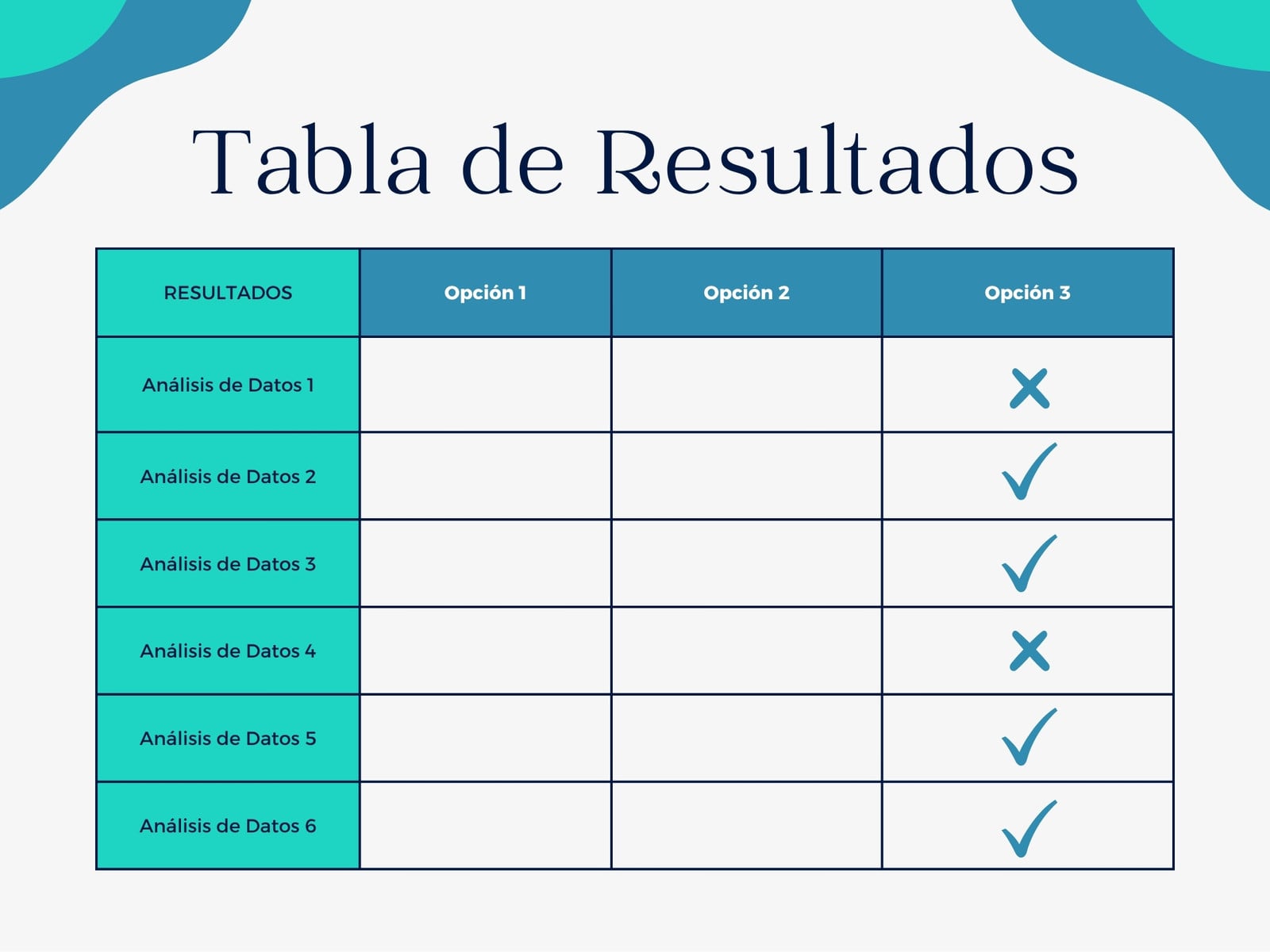 Tabla Cuadro Comparativo de Datos Simple Moderno Azul