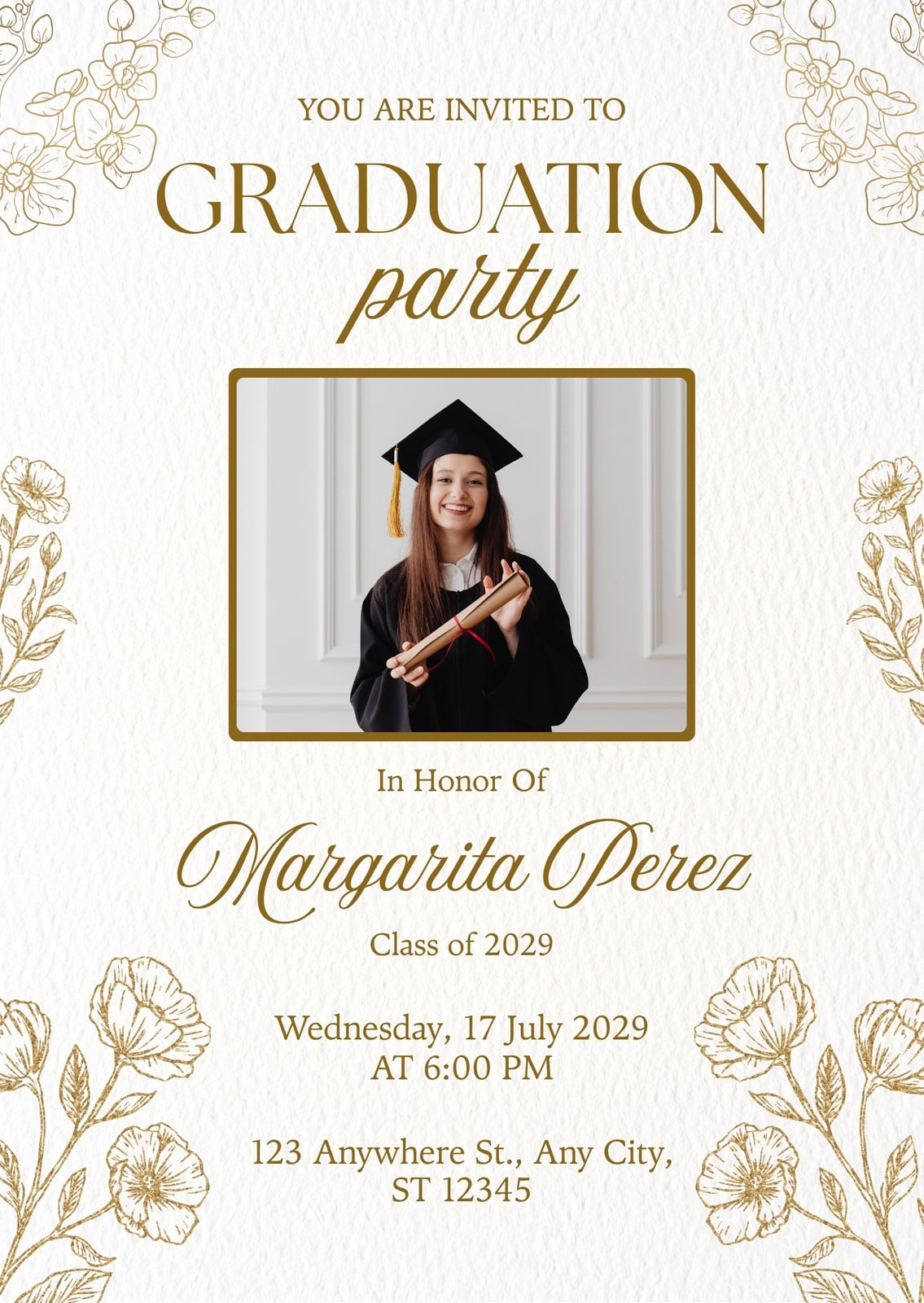 Free custom printable graduation invitation templates | Canva