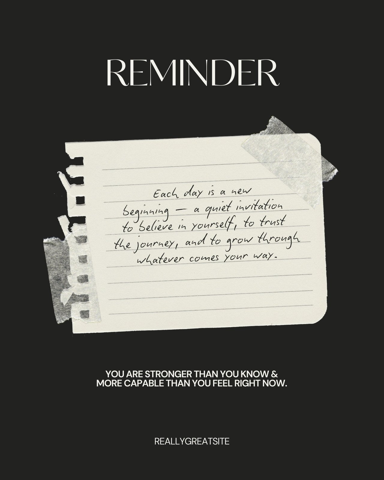 Black and Cream Minimalist Reminder Note Instagram Post