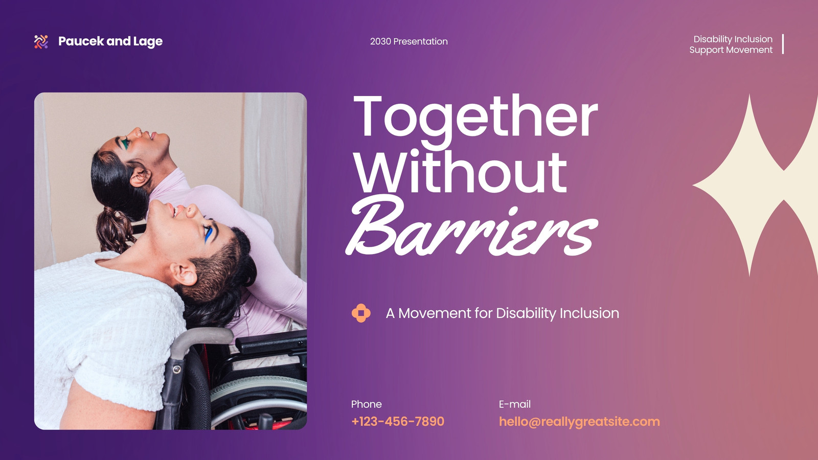 Purple and Pink Modern Disability Inclusion Charity Presentation