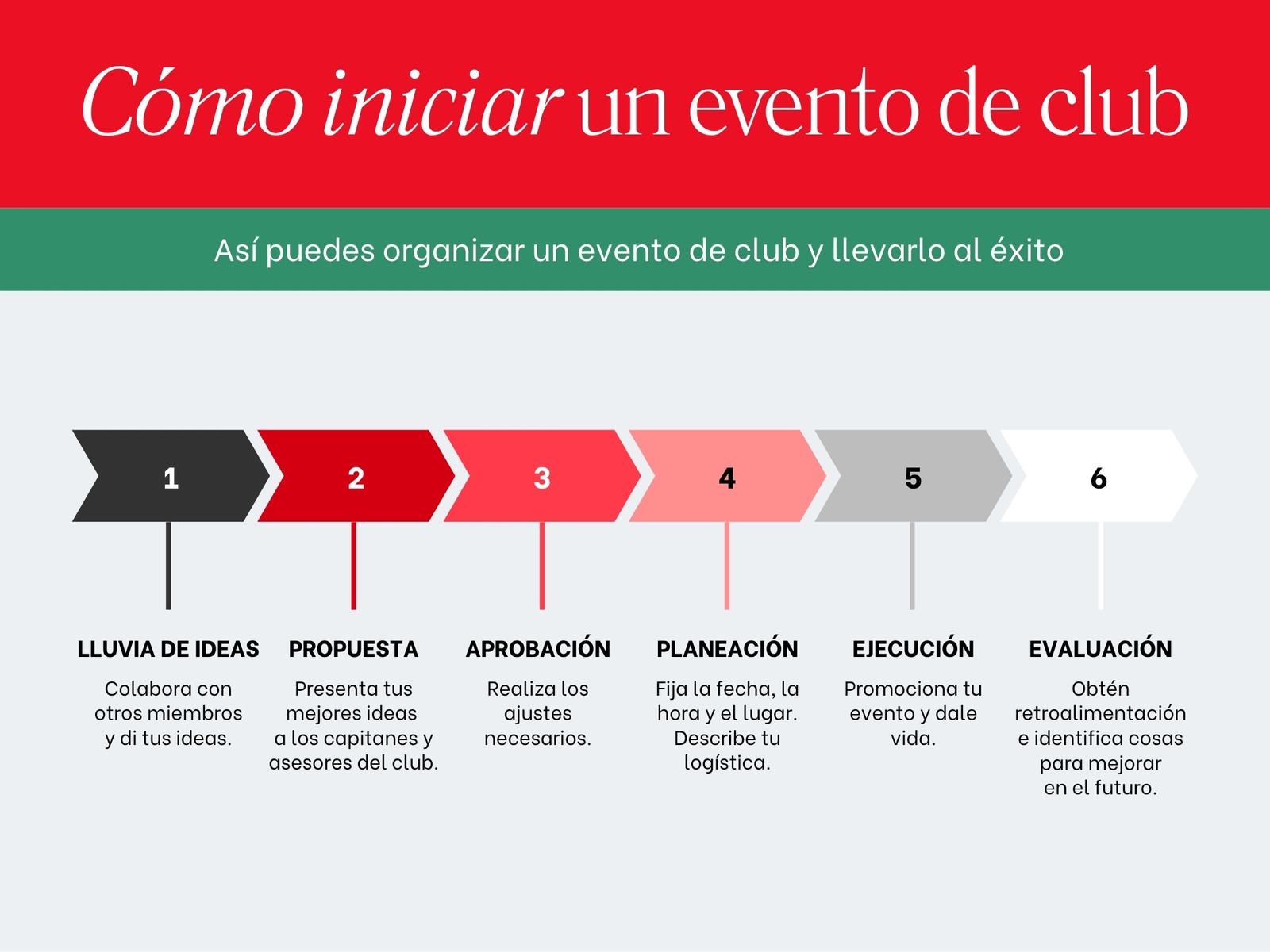 Gráfica de flujo de trabajo del equipo llamativo vívido rojo verde gris