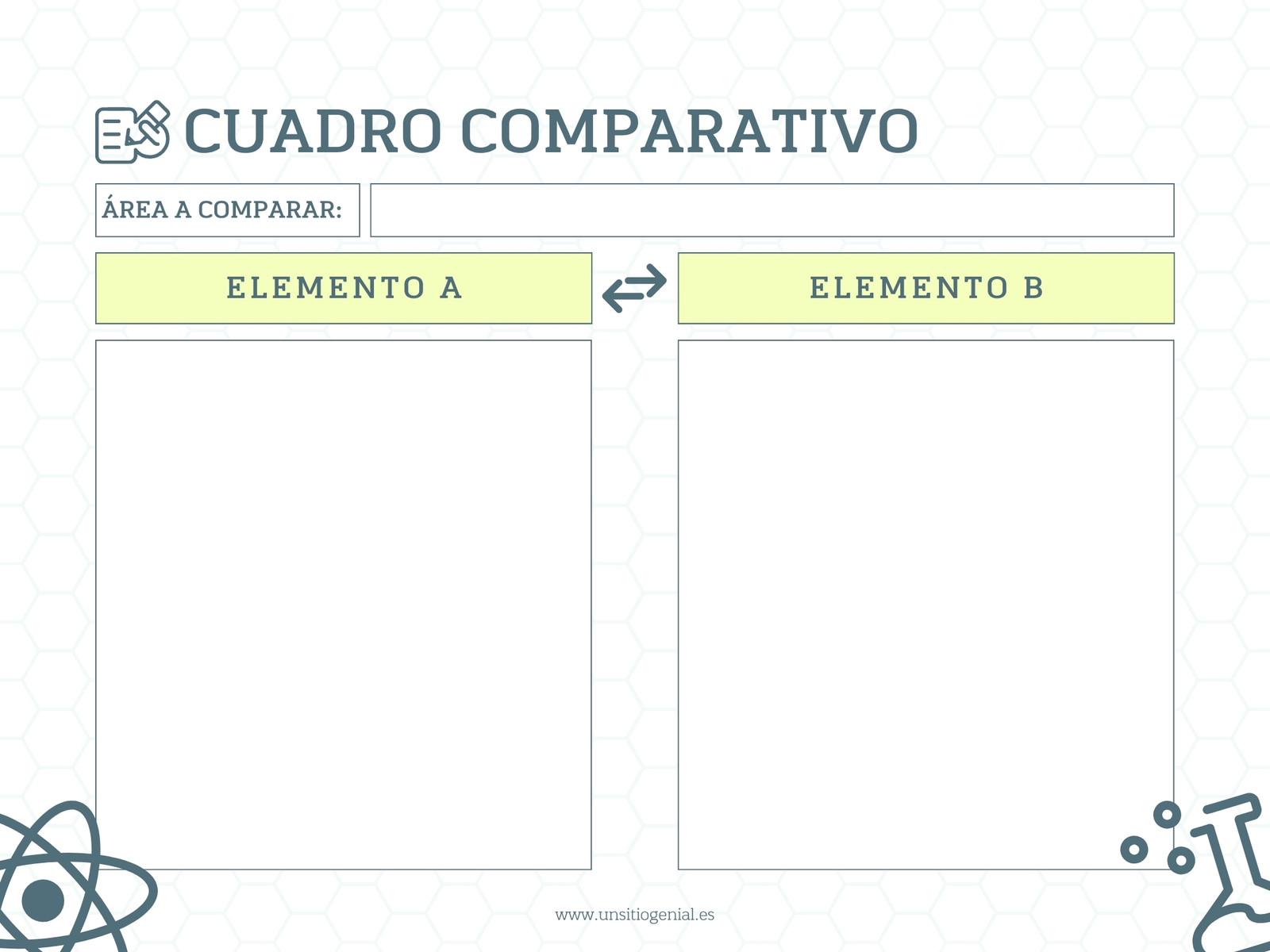 Gráfico Cuadro Comparativo Ciencias Moderno Amarillo y Verde