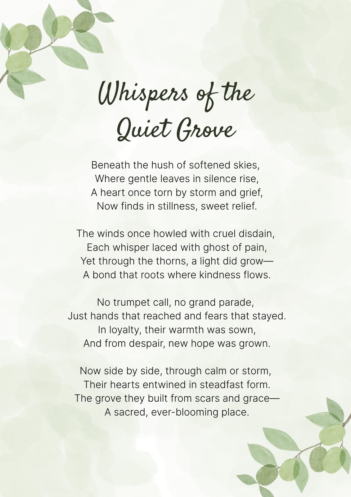 Free and customizable poem templates