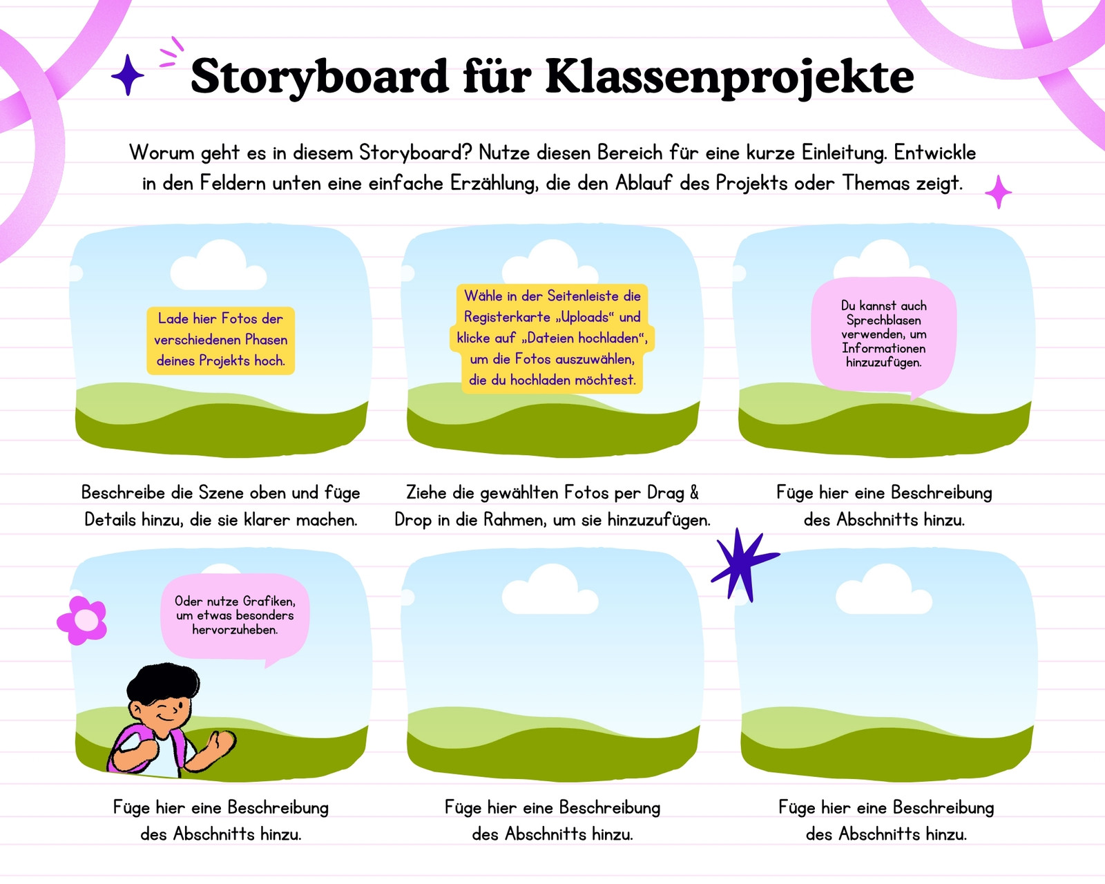 Gelb Rosa Verspielter Stil Projekt-Storyboard Gelb Rosa Verspielter Stil Projekt-Storyboard