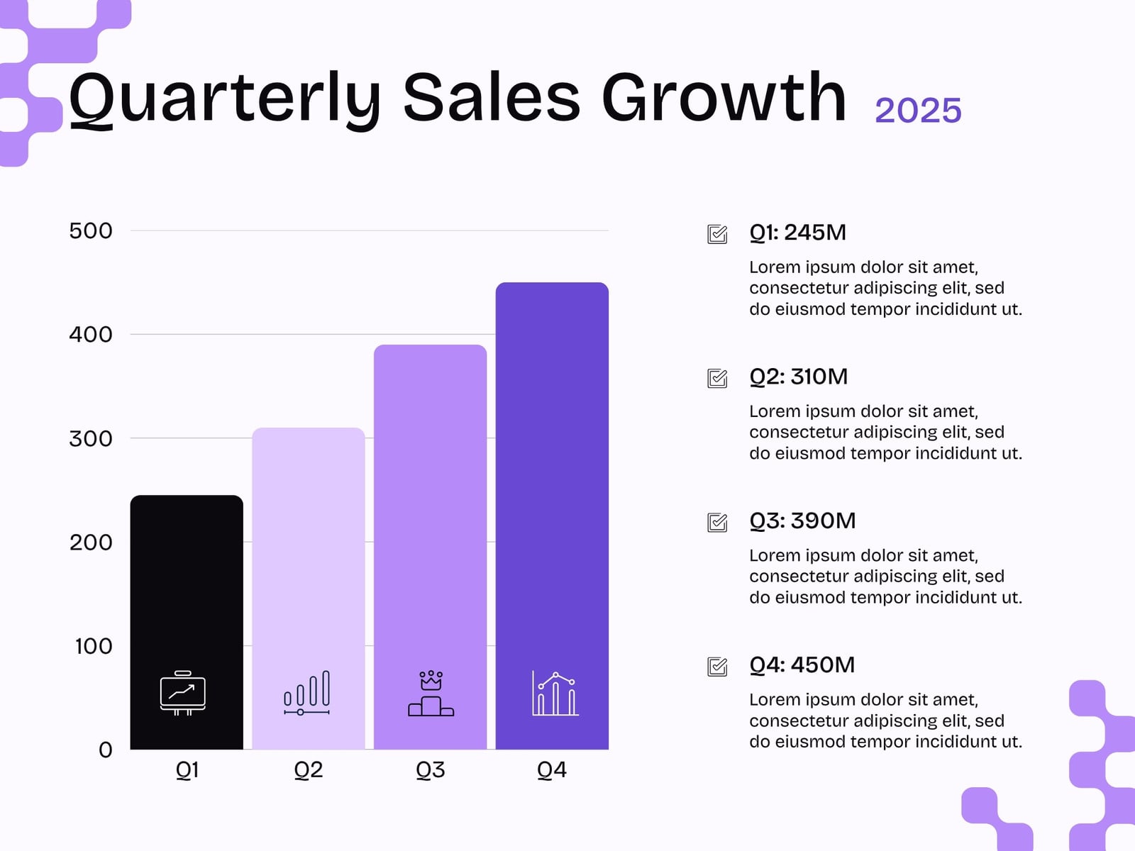 Black Purple Modern Sales Growth Graphic Chart