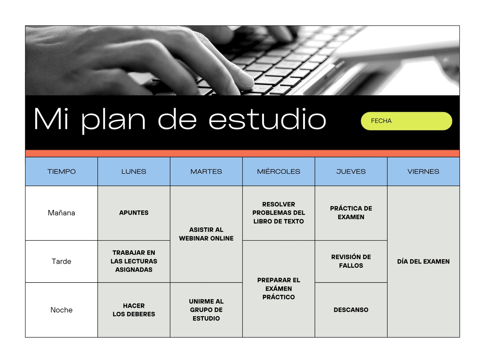 Gráfico del plan de estudio
