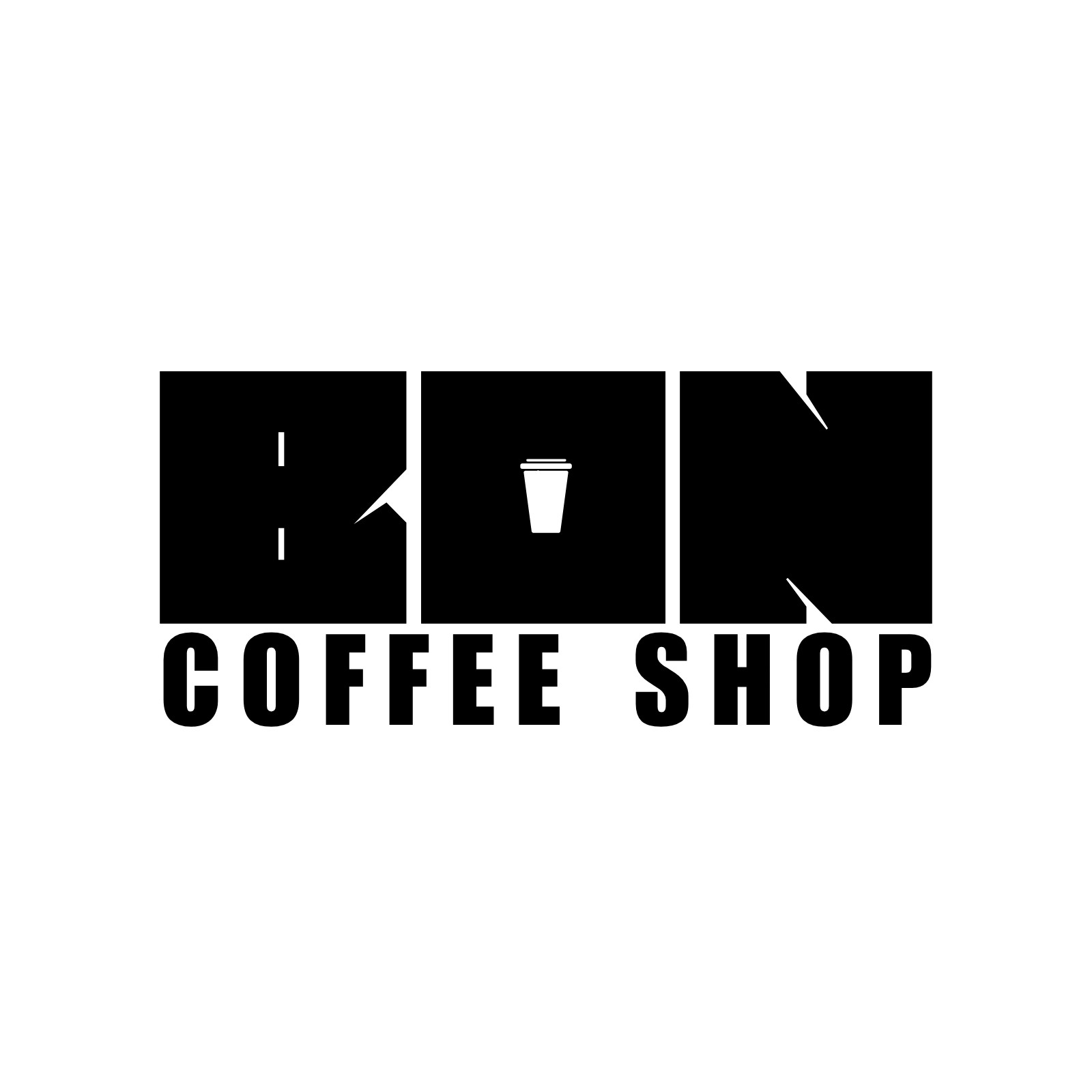 Logotipo moderno minimalista boxy negro blanco