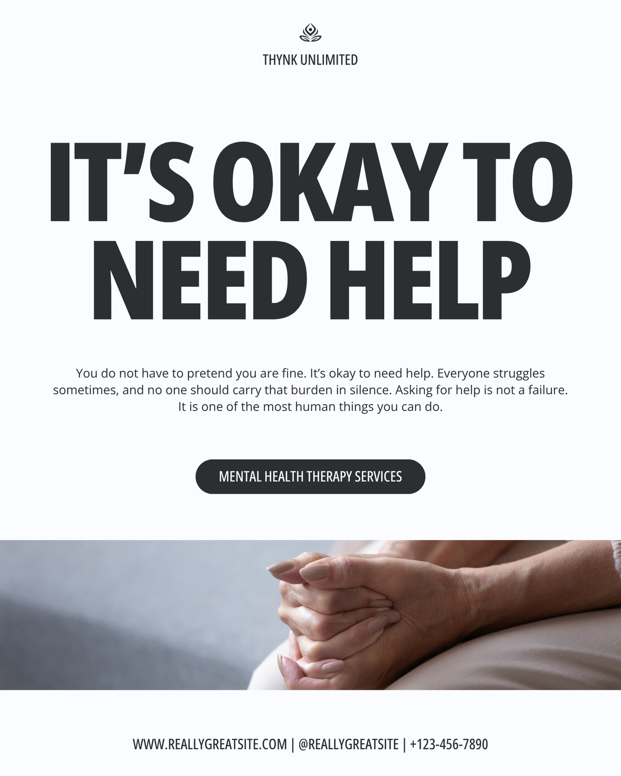 Grey and White Simple Clean Mental Health Therapy Services Instagram Post