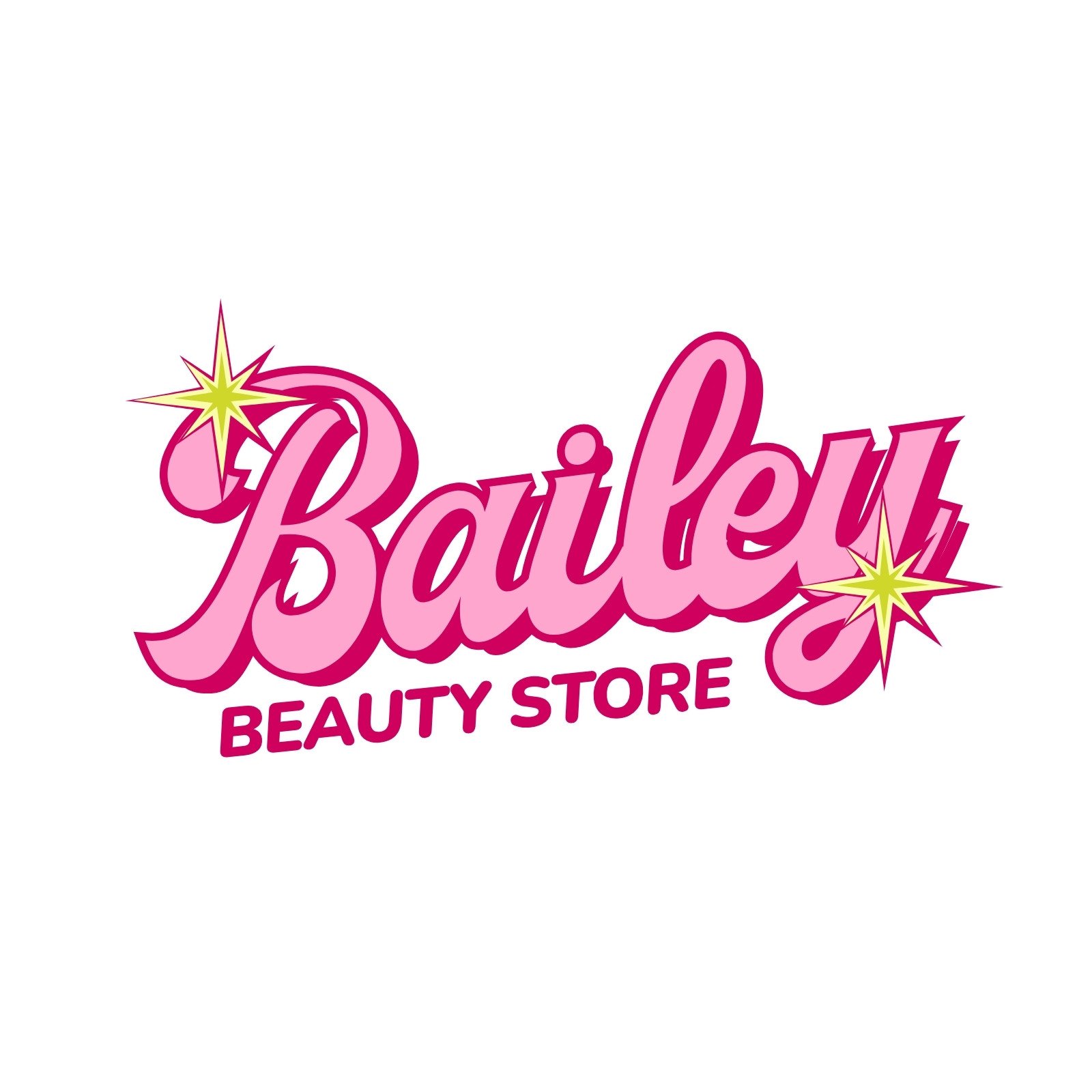Pink and Neon Y2K Typography Beauty Store Logo