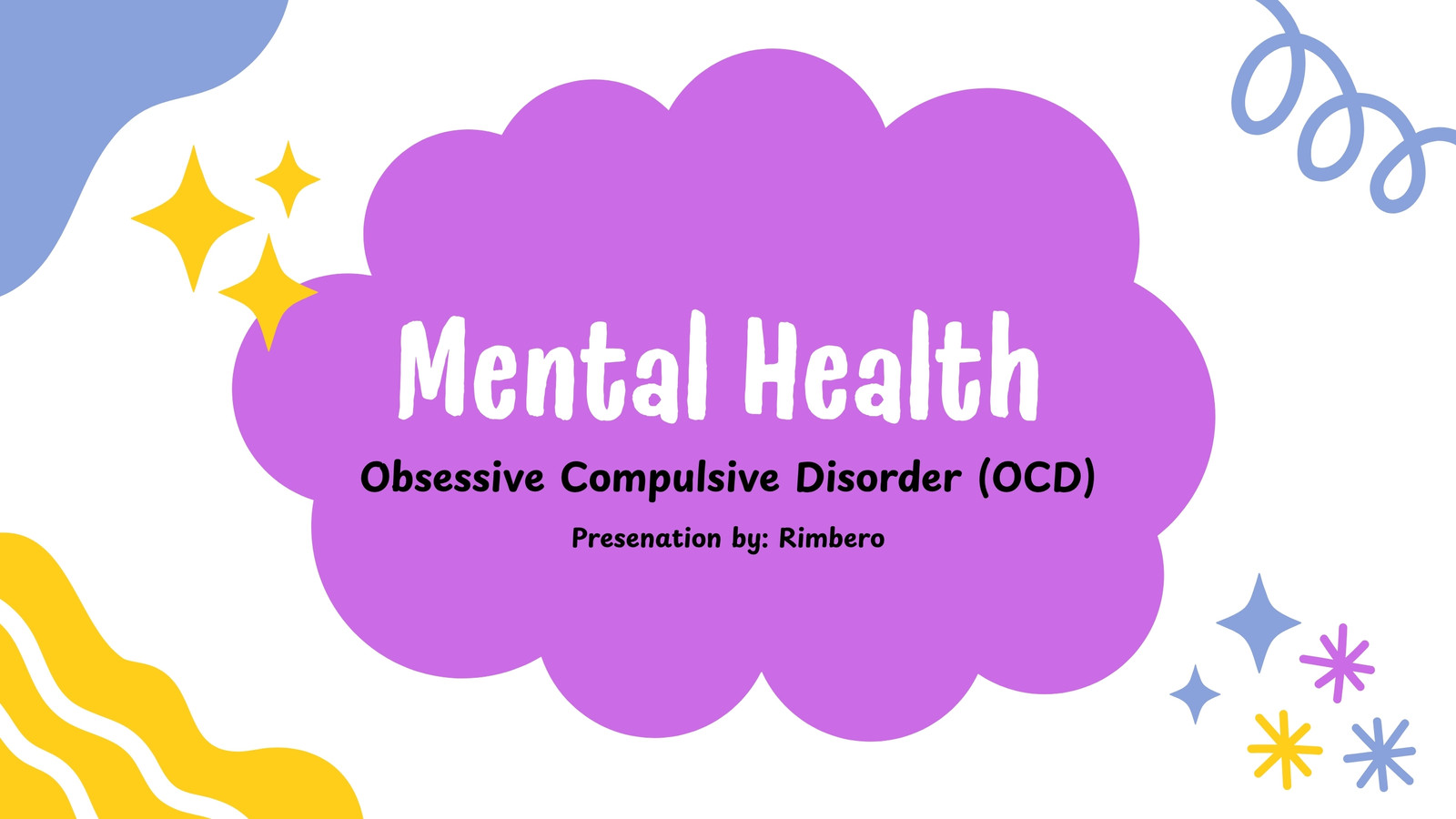 Purple And Yellow Playful Mental Health Obsessive Compulsive Disorder OCD Presentation
