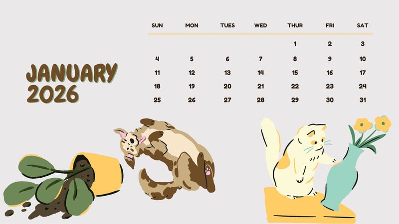 Customize 64+ Cat Calendar Templates Online - Canva