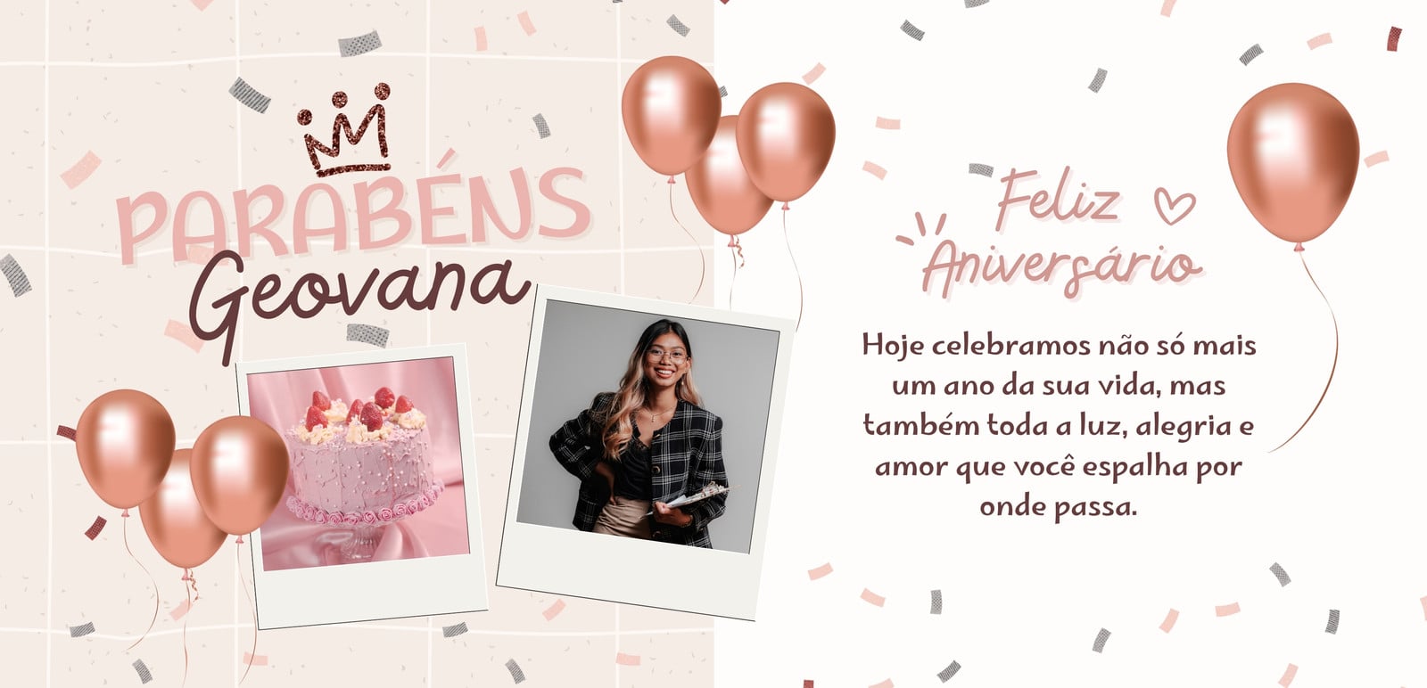 Rosa e Dourado Moderno Aniversário Caneca