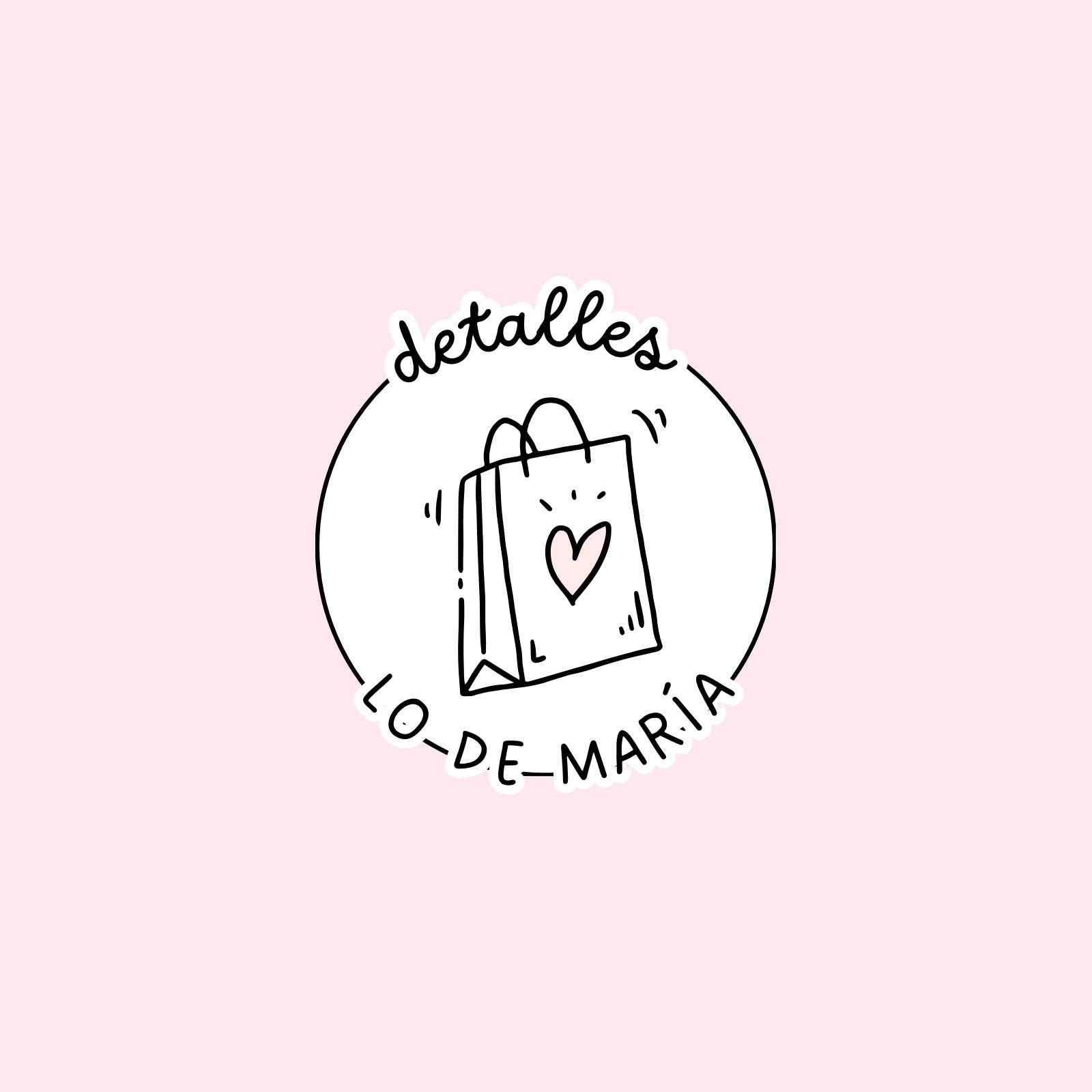 logo tienda de detalles circular doodle rosado