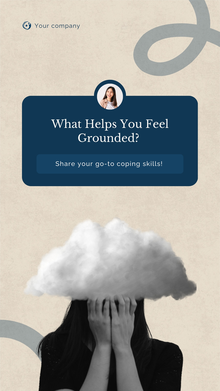 Beige Monochrome Minimalist What Helps You Feel Grounded Instagram Story