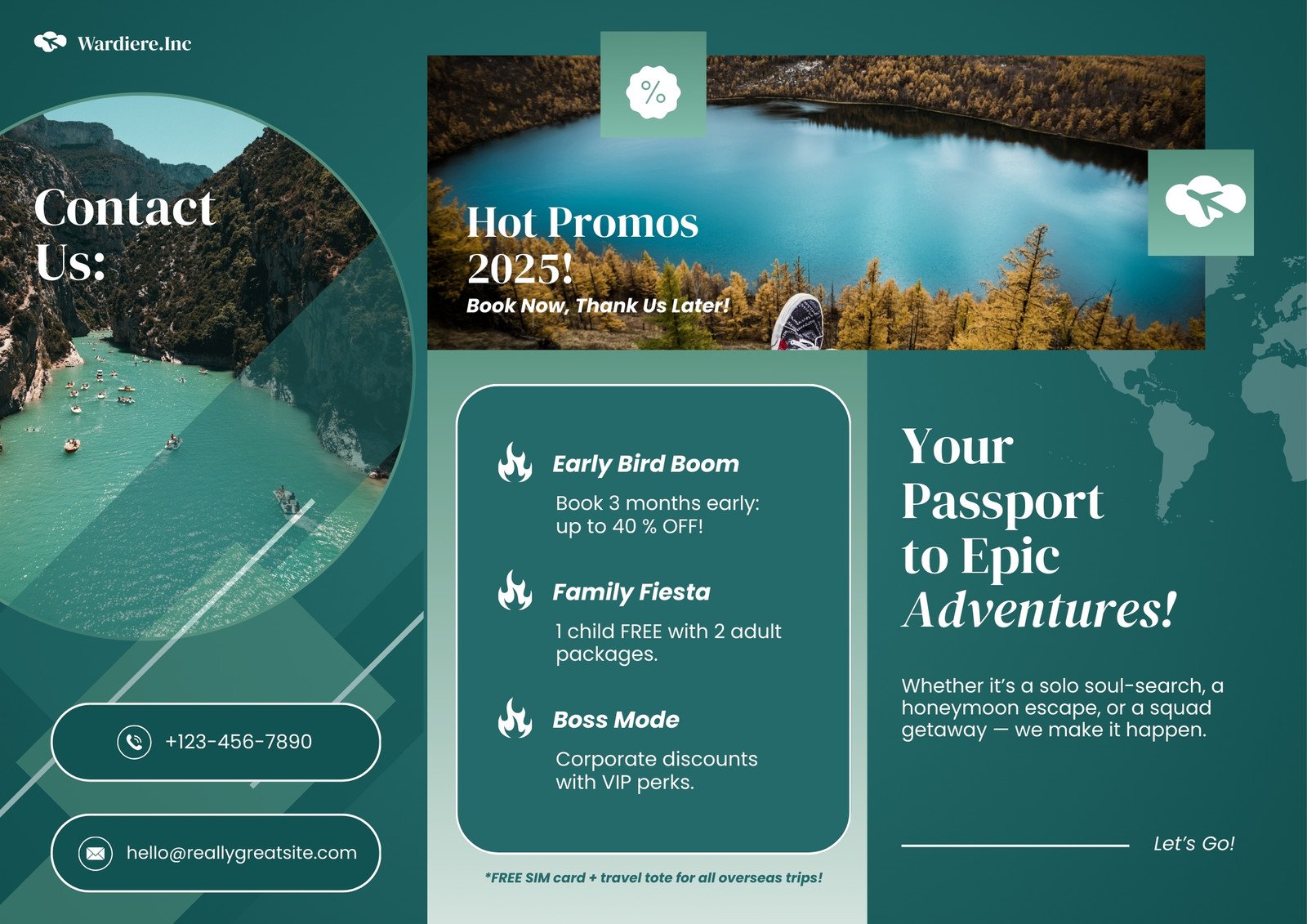 Green Modern Travel Agency Trifold Brochure