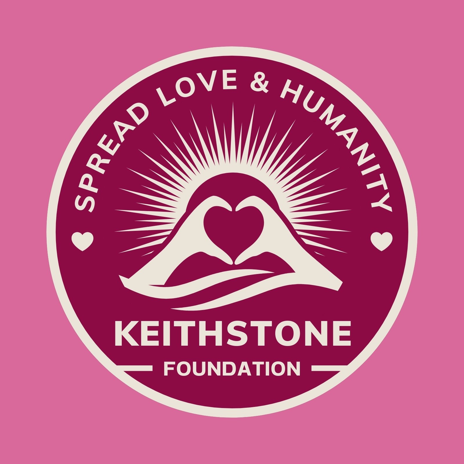 Non Profit Foundation Badge Logo in Pink Maroon Simple Modern Style