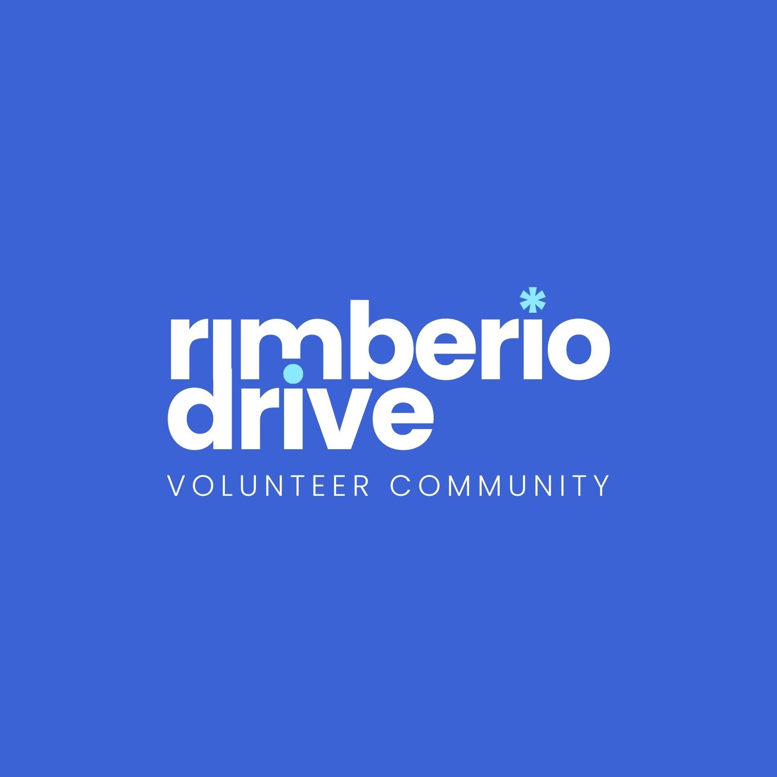 Blue White Bold Simple Volunteer Community Logo