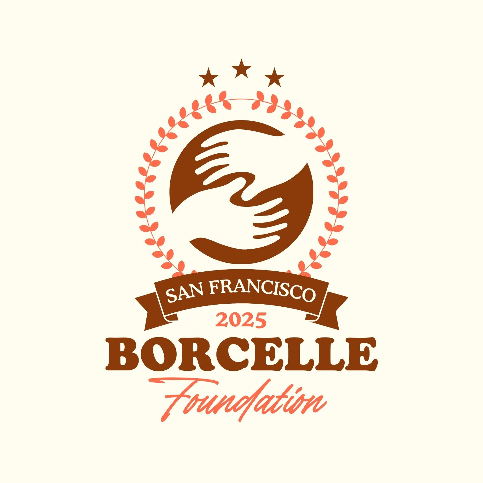 Non-Profit Foundation Logo in Brown and Peach Classic Vintage Style
