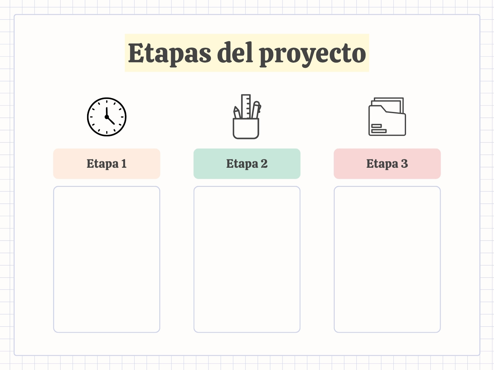 Gráfico Etapas Proyecto Moderno Azul y Amarillo