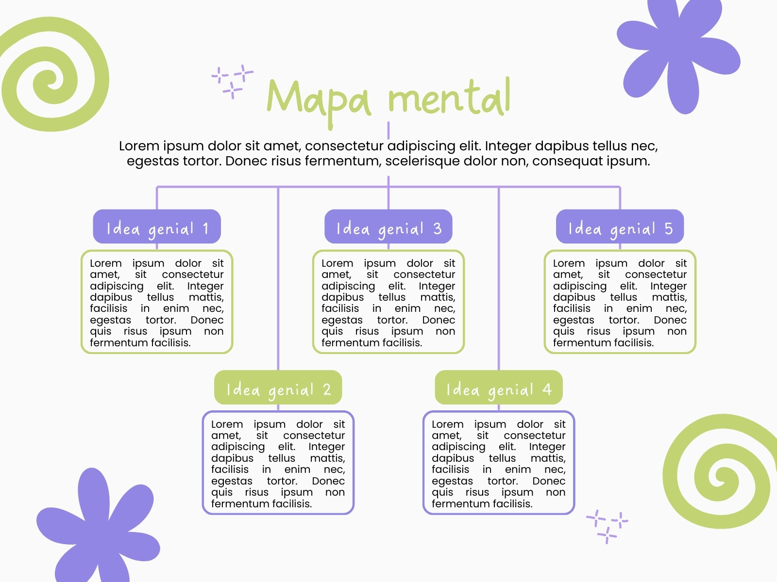 Gráfico mapa conceptual creativo moderno morado