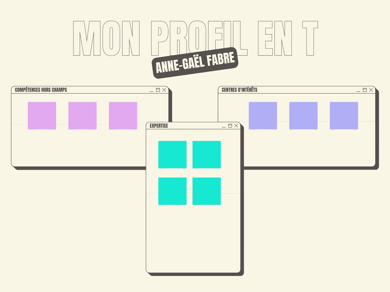 Crème Bleu et Rose Moderne Profil Graphique