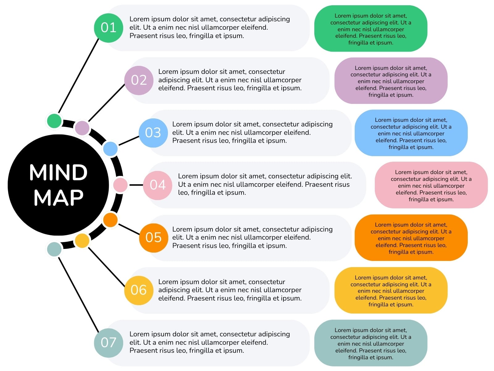 Colorful Simple Corporate Diagram Business Planning Mind Map Graph
