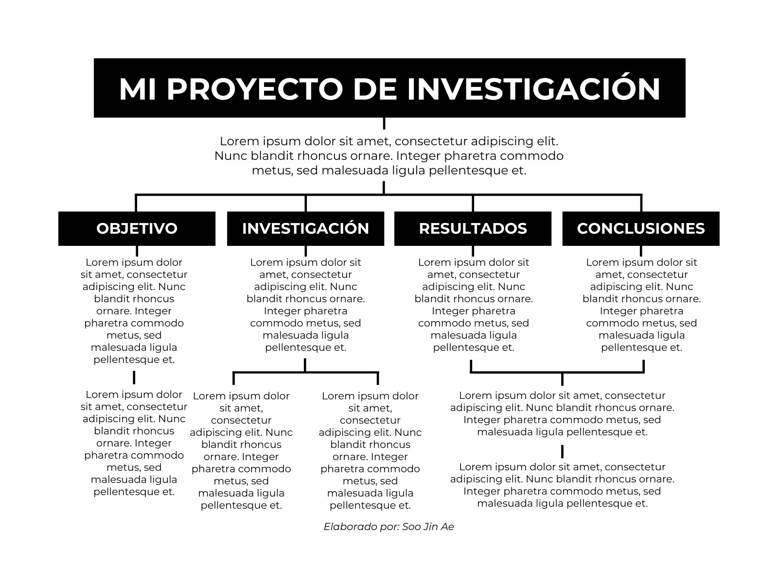 Grafica mapa conceptual sencillo negro y blanco