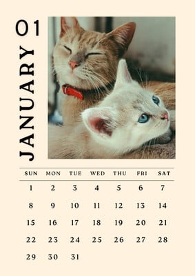 Customize 83+ Cat Calendar Templates Online - Canva