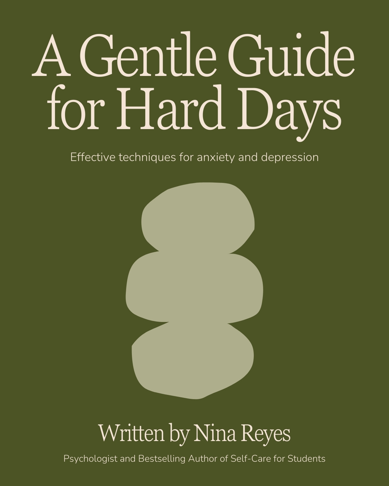 Self-Help EBook Cover Instagram Post in Olive Green Beige Soft Minimalist
