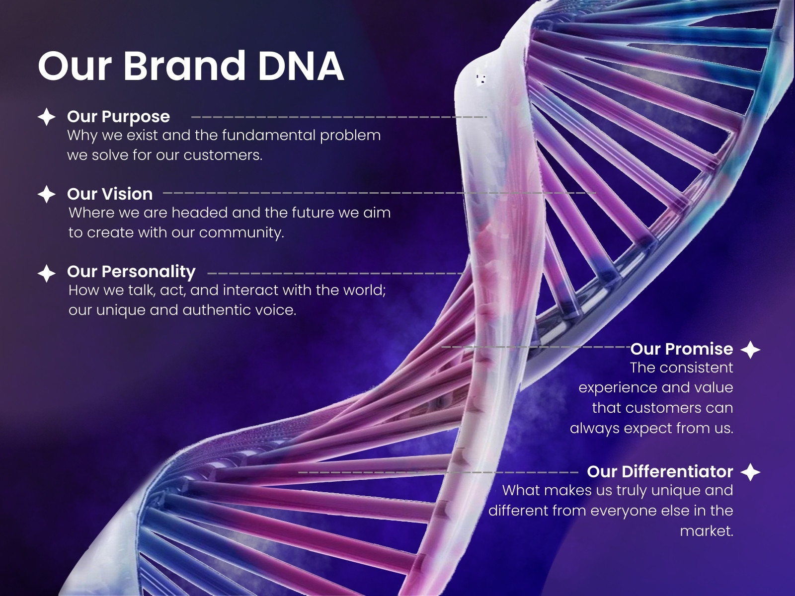 Purple and Blue Gradient Modern Brand DNA Graph