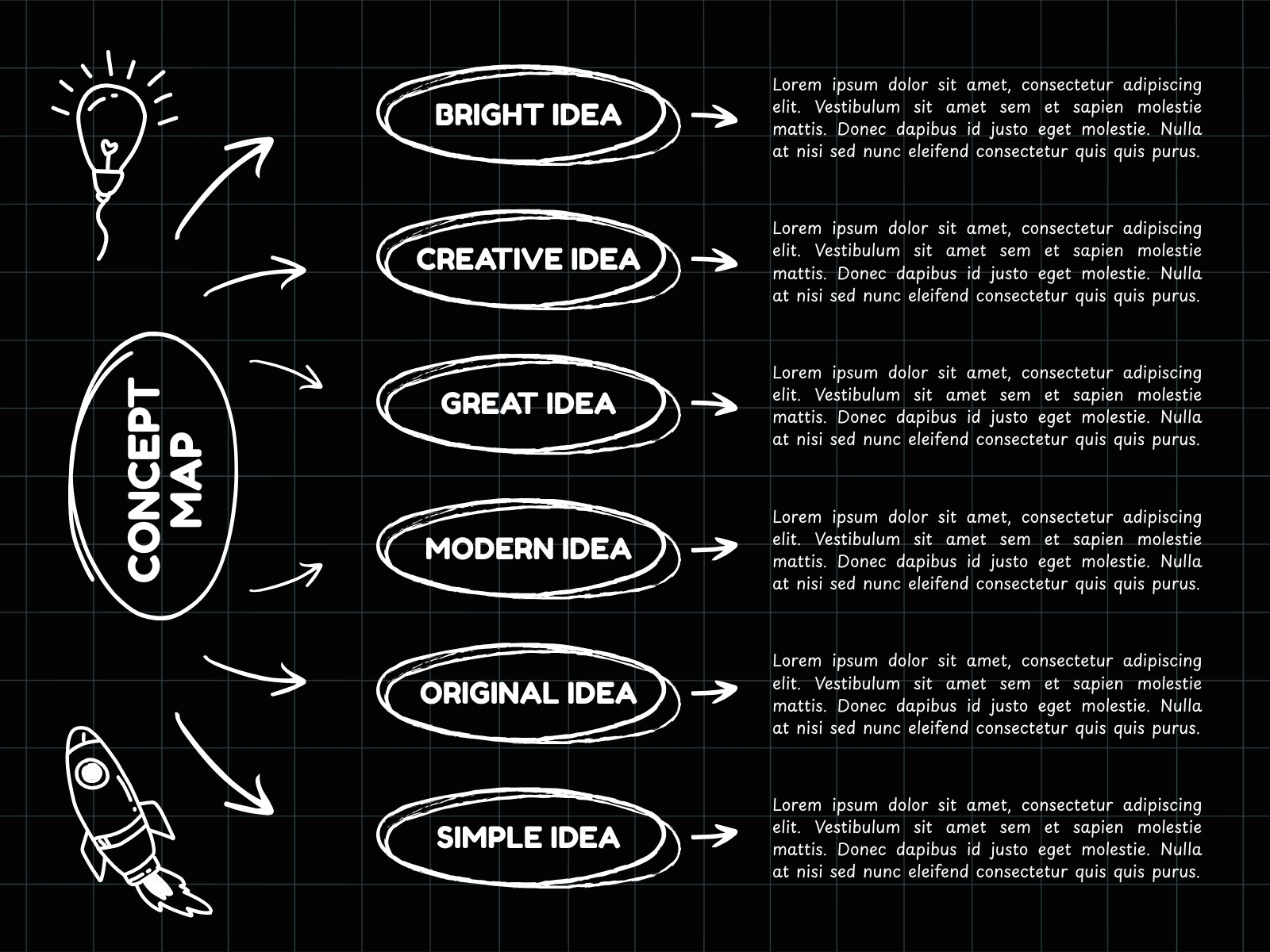Black and White Modern Concept Map Graph