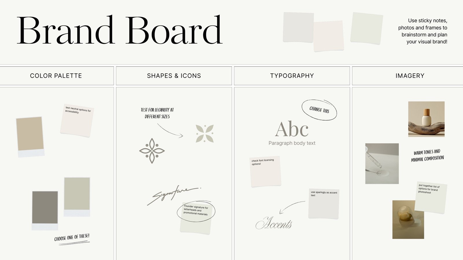 Neutral Minimalist Brand Board Brainstorm Whiteboard