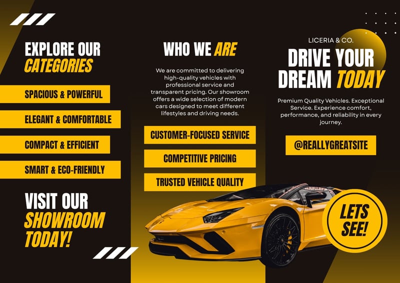 Free editable and printable car brochure templates | Canva