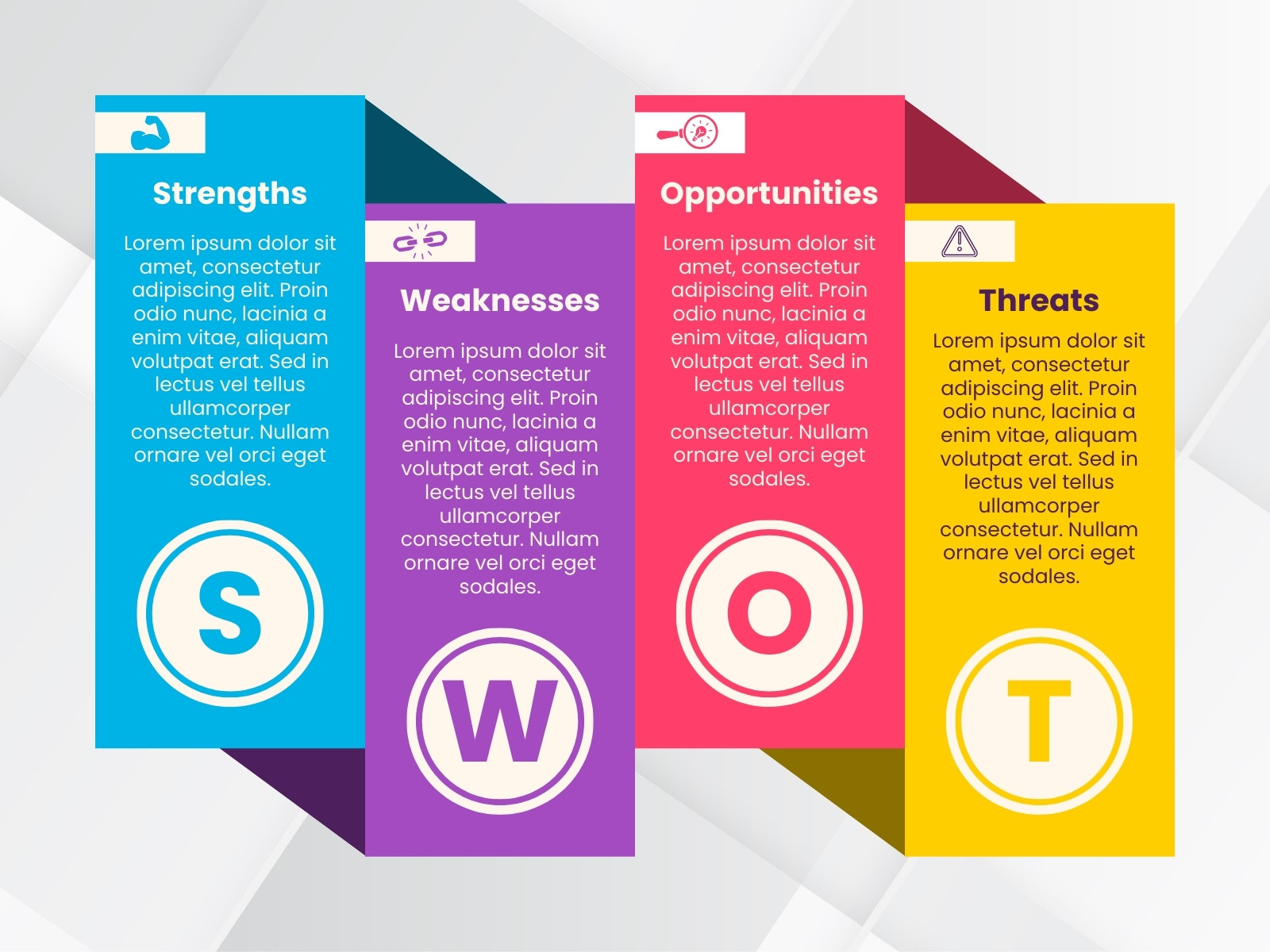 Blue and Yellow Modern SWOT Analysis Graph