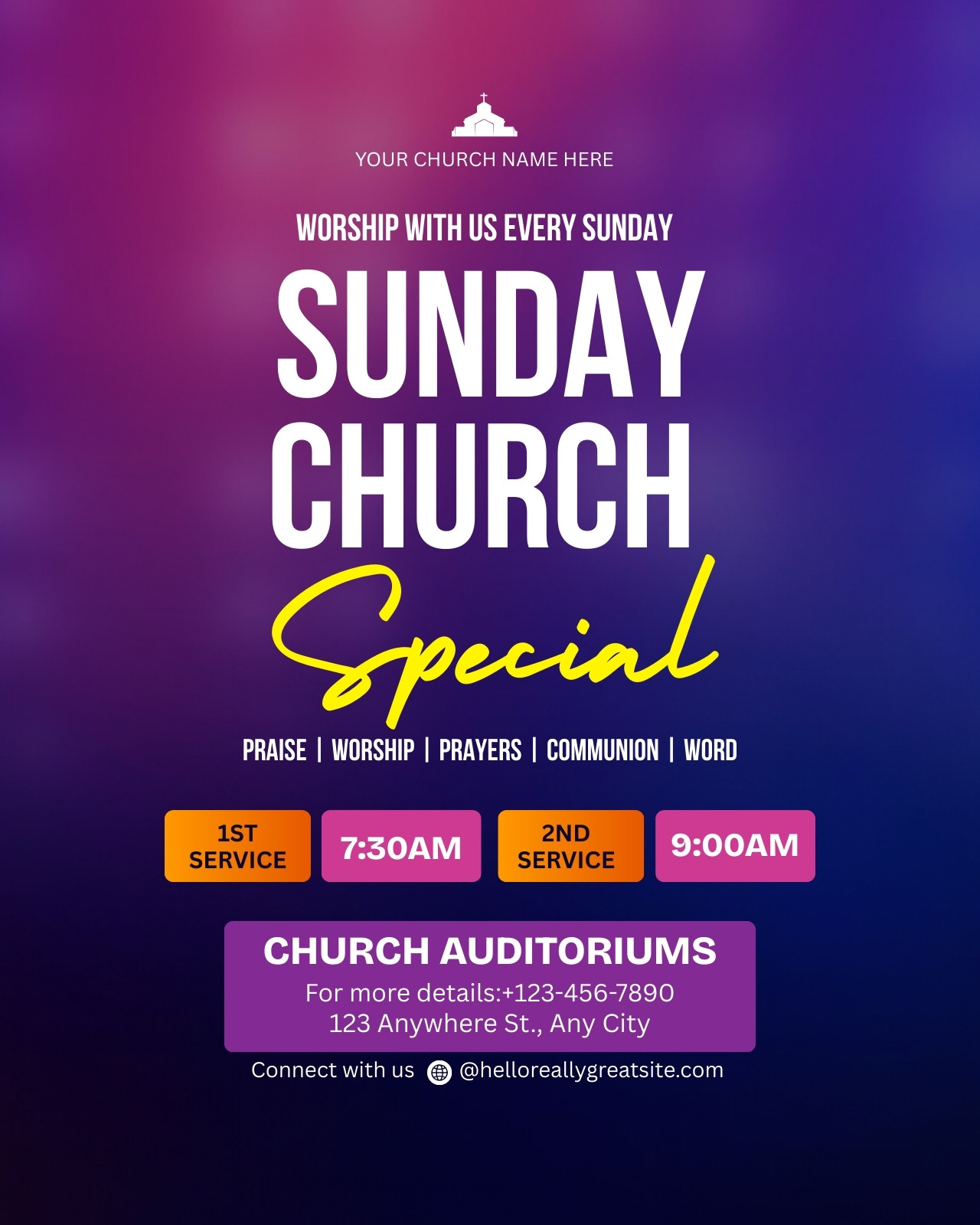 Page 13 - Free and customizable church templates | Canva