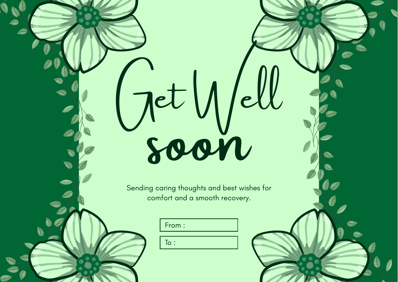 Page 4 - Free, printable, editable get well soon card templates | Canva