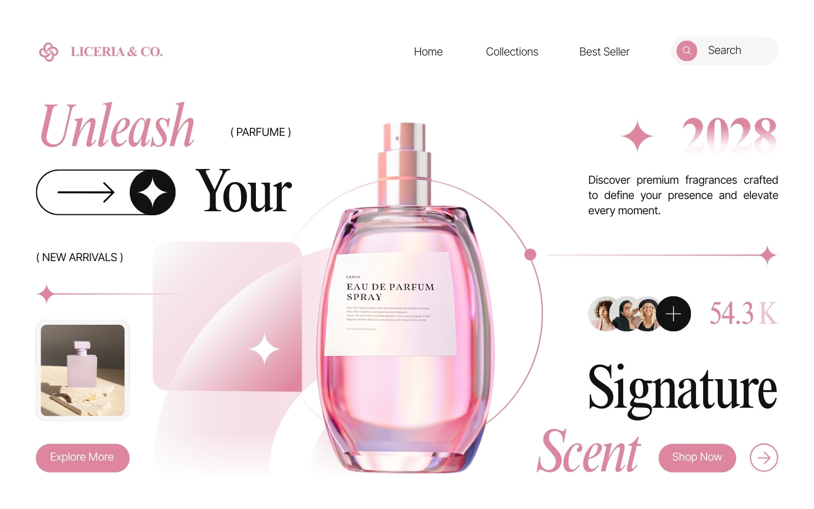 Pink and Black Modern Parfume Desktop Prototype