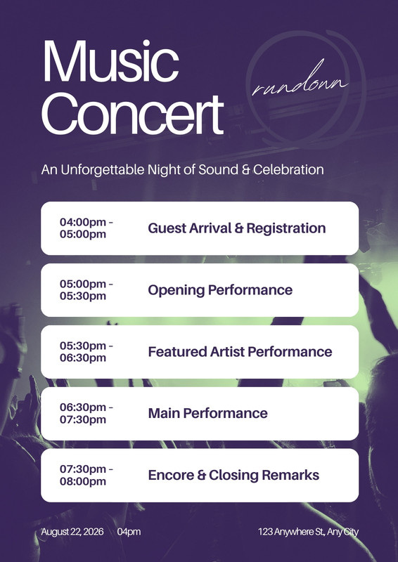 Page 3 - Free, printable, customizable concert program templates | Canva