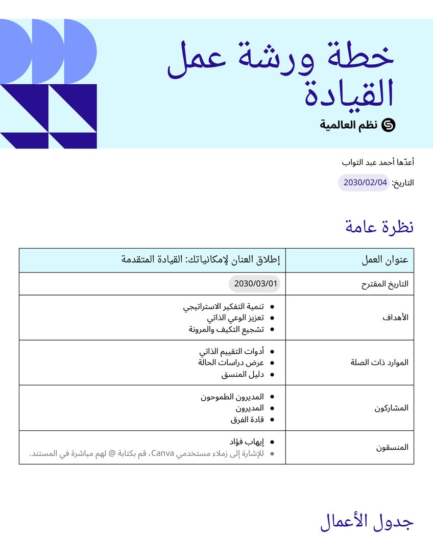 Doc ورشة عمل القيادة