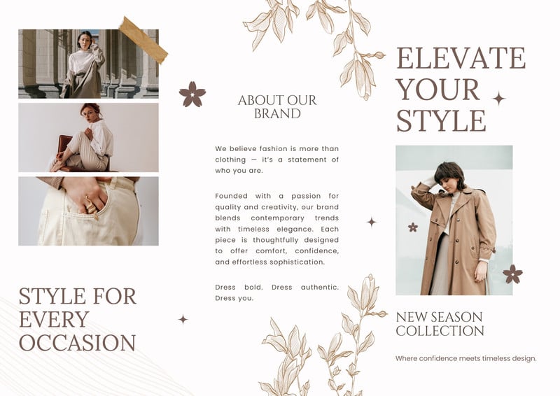 dress brochure design Clothing Designer Brochure Templates