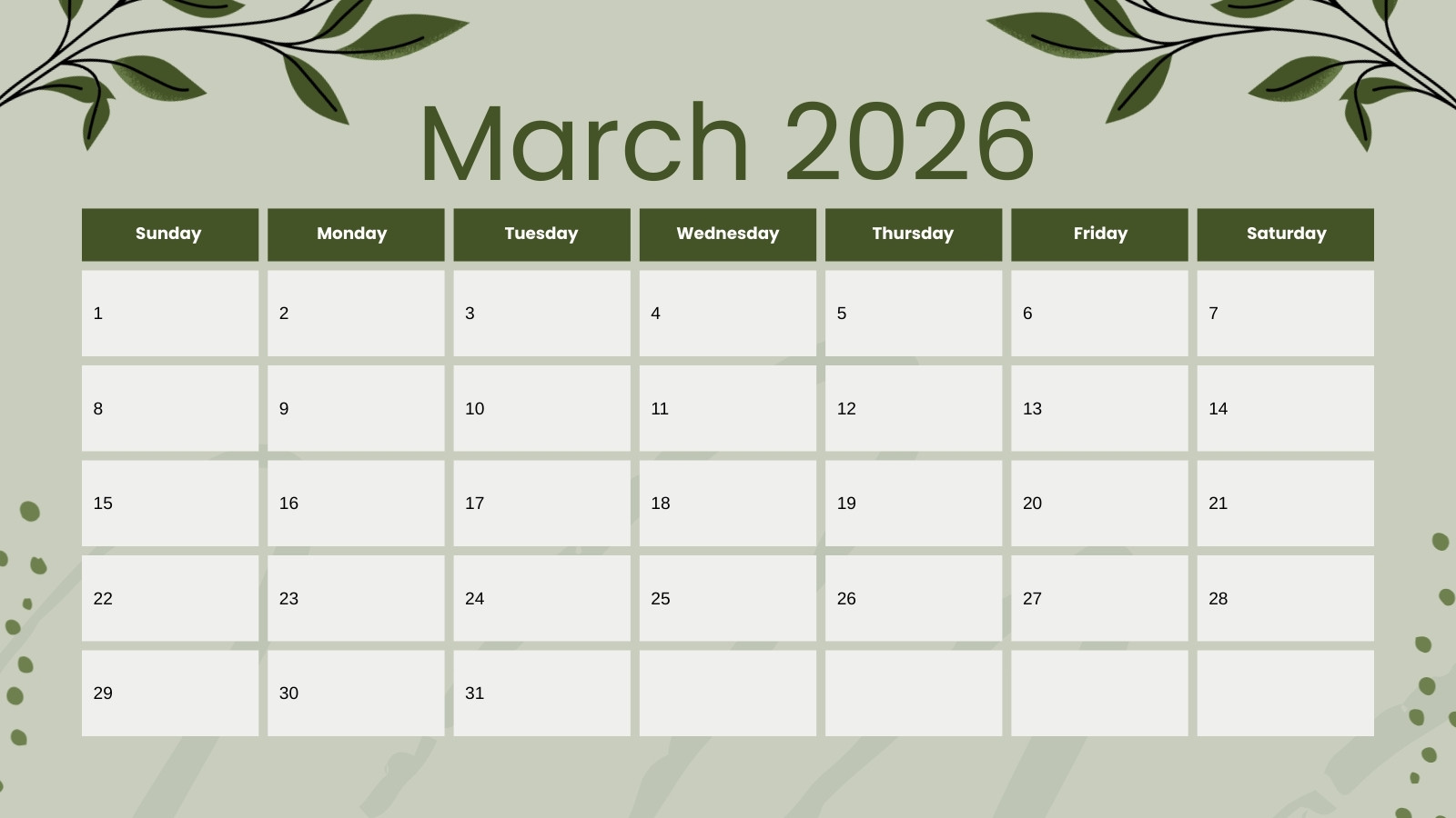 Free and customizable march templates