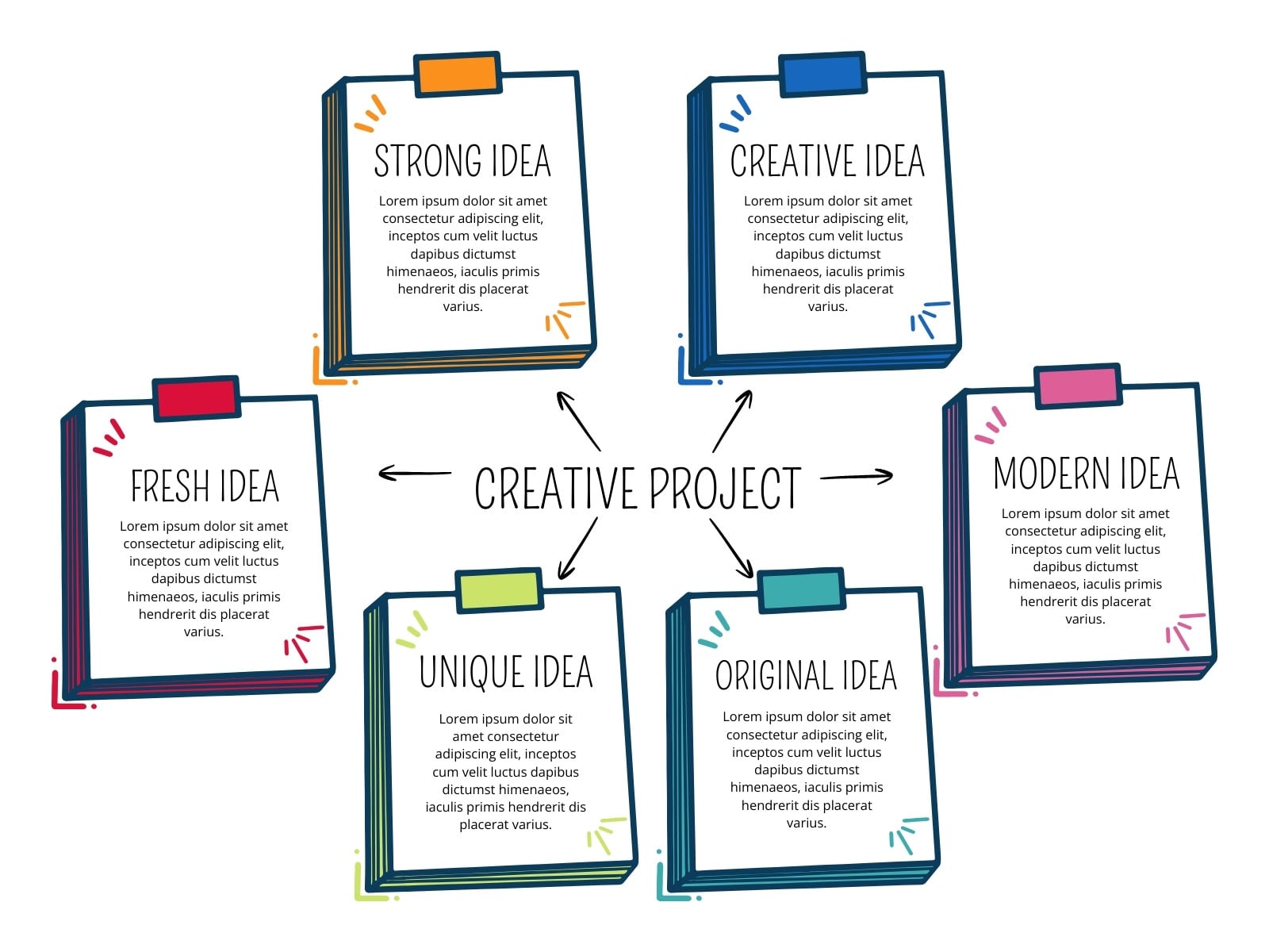 Multicolor Simple Concept Map Mind Map Diagram Graph