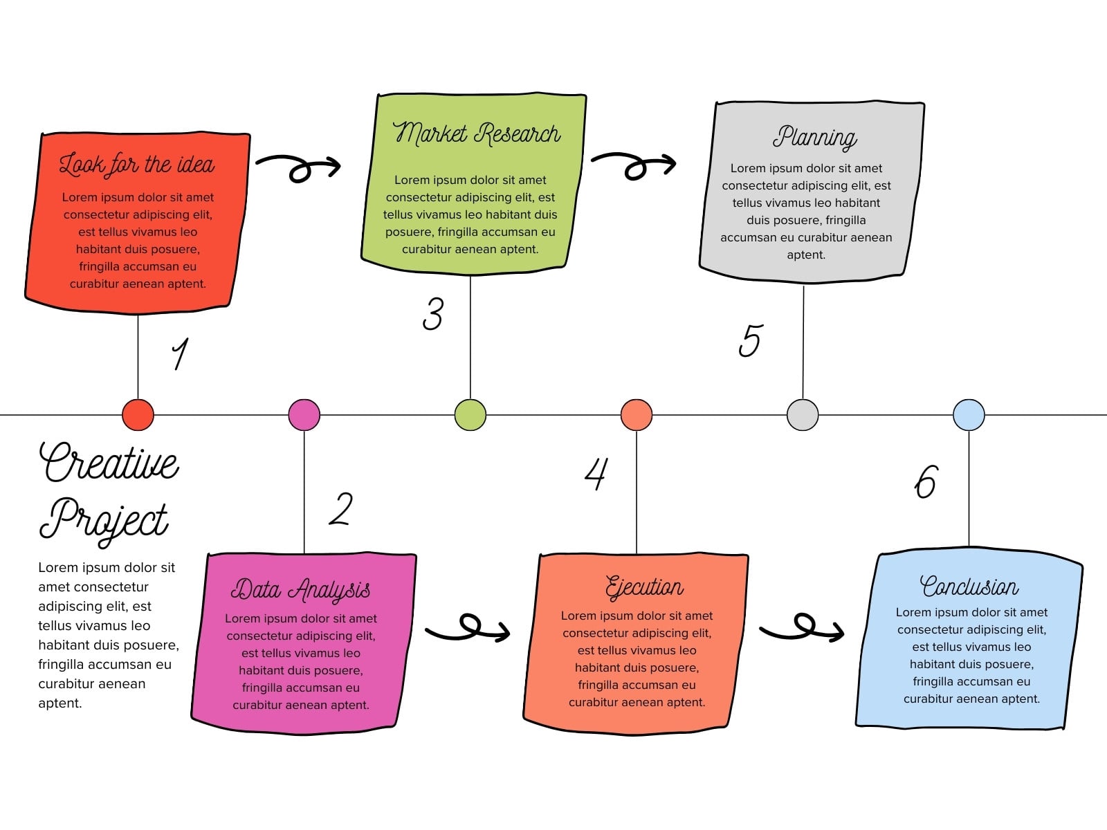 Colorful Creative Business Infographic Road Map Chronology Timeline Graph