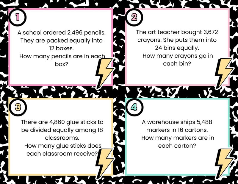 5th grade math task cards Dividing Fractions Task Cards (5th Grade) – The Literacy Loft