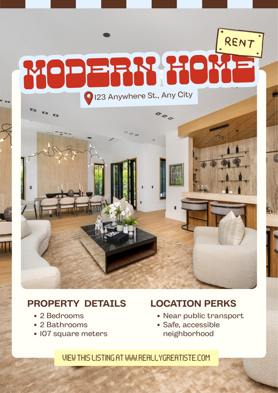 Free custom printable rent poster templates | Canva