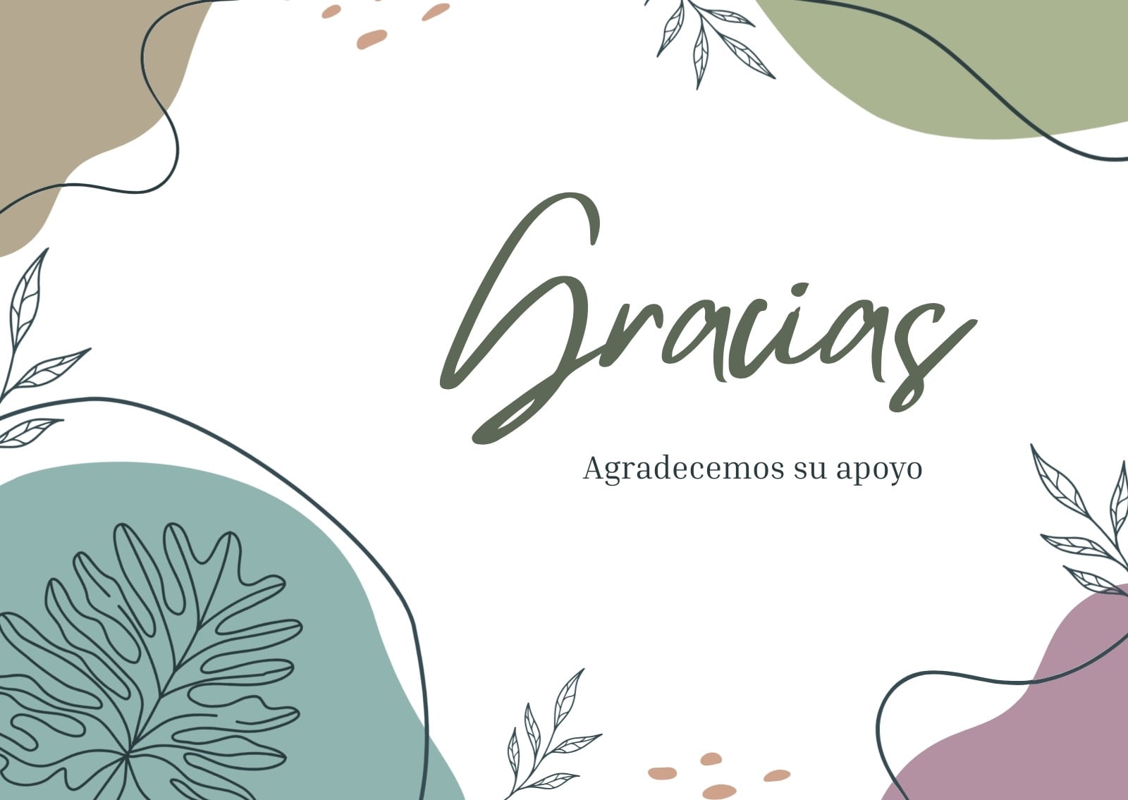 Tarjeta de Agradecimiento Estética Verde