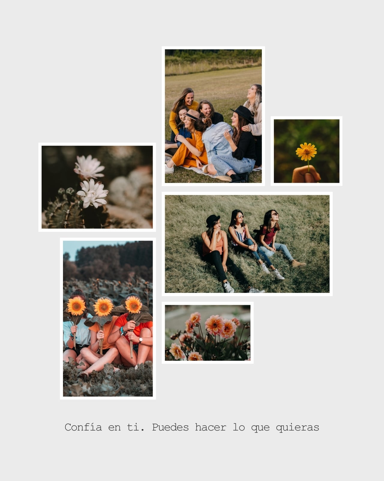 Post para Instagram Collage Minimalista Gris Blanco