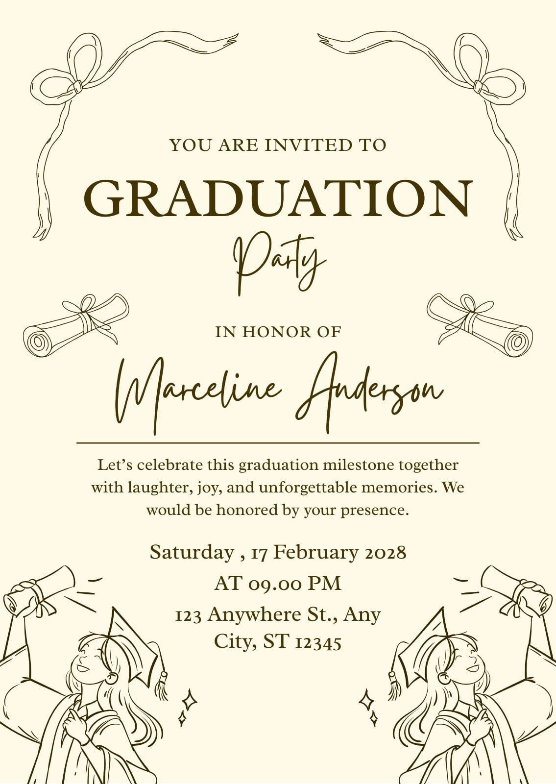 Free custom printable graduation invitation templates | Canva